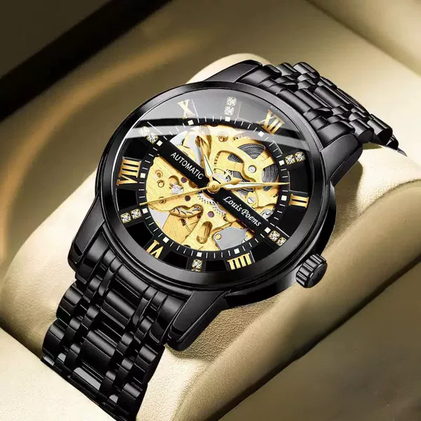 Fully Automatic Quartz Movement, Retro, High-Looking, Shock-Resistant, Fashionable Men's Watch, New Hollow-Out Watch, Genuine Brand Product