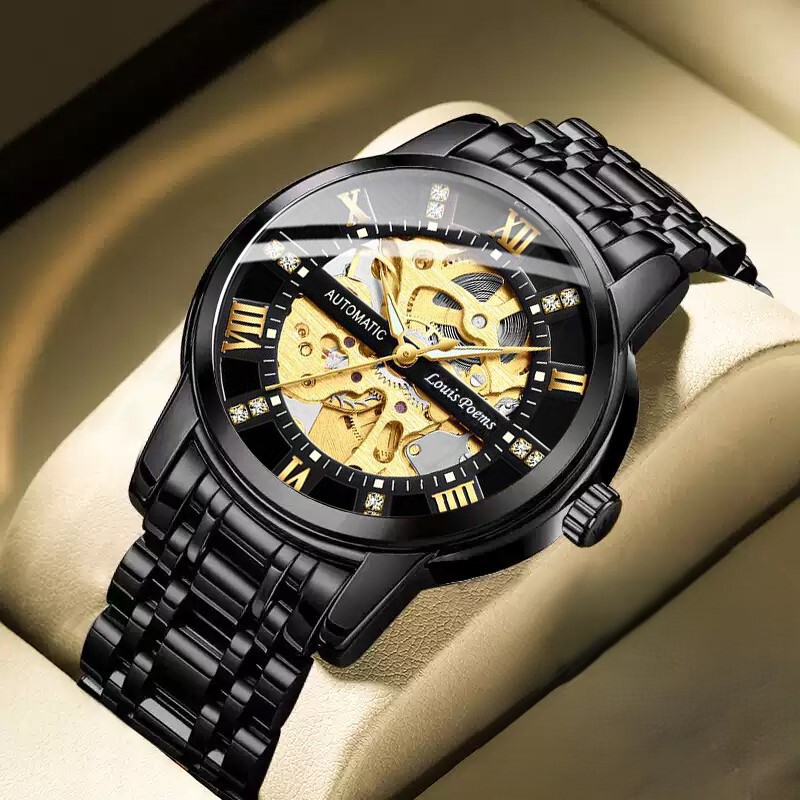 Fully Automatic Quartz Movement, Retro, High-Looking, Shock-Resistant, Fashionable Men's Watch, New Hollow-Out Watch, Genuine Brand Product