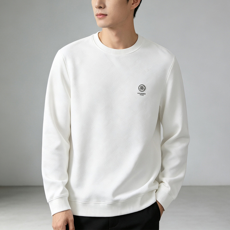 Wholesale physical store unbranded micro-elastic crew neck sweatshirt for men, spring and autumn fashion letter print casual top 3W015
