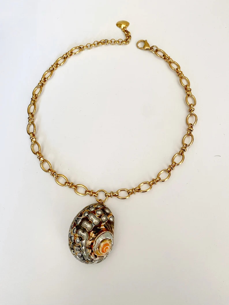 70g Weight 18K Gold Plated Plating Material Shell Pendant Material Pendant Necklace Classification rope, Titanium Steel Chain Material 1 Piece Quantity Holiday, Beach Occasion rope, Shell, Titanium Steel Material Shell Pattern Women's Gender Casual, Beach Style Casual Beach Shell 18K Gold Plated Rope Shell Titanium Steel Wholesale Pendant Necklace 5