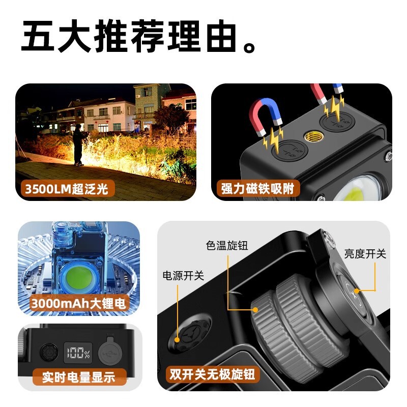 拓境露营灯营地照明灯充电野营灯帐篷灯应急移动投光多功能野营灯|undefined