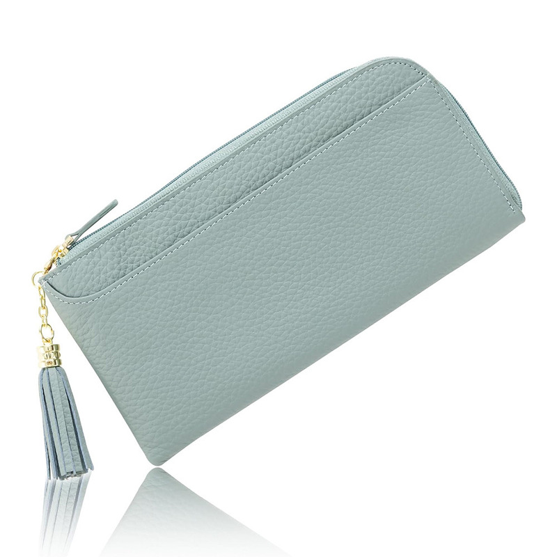 Japanese-style genuine leather long wallet for women, large capacity, RFID, pebbled leather accordion card holder, fashionable hand-held phone bag Japanese-style genuine leather long wallet for women, large capacity, RFID, pebbled leather accordion card holder, fashionable hand-held phone bag