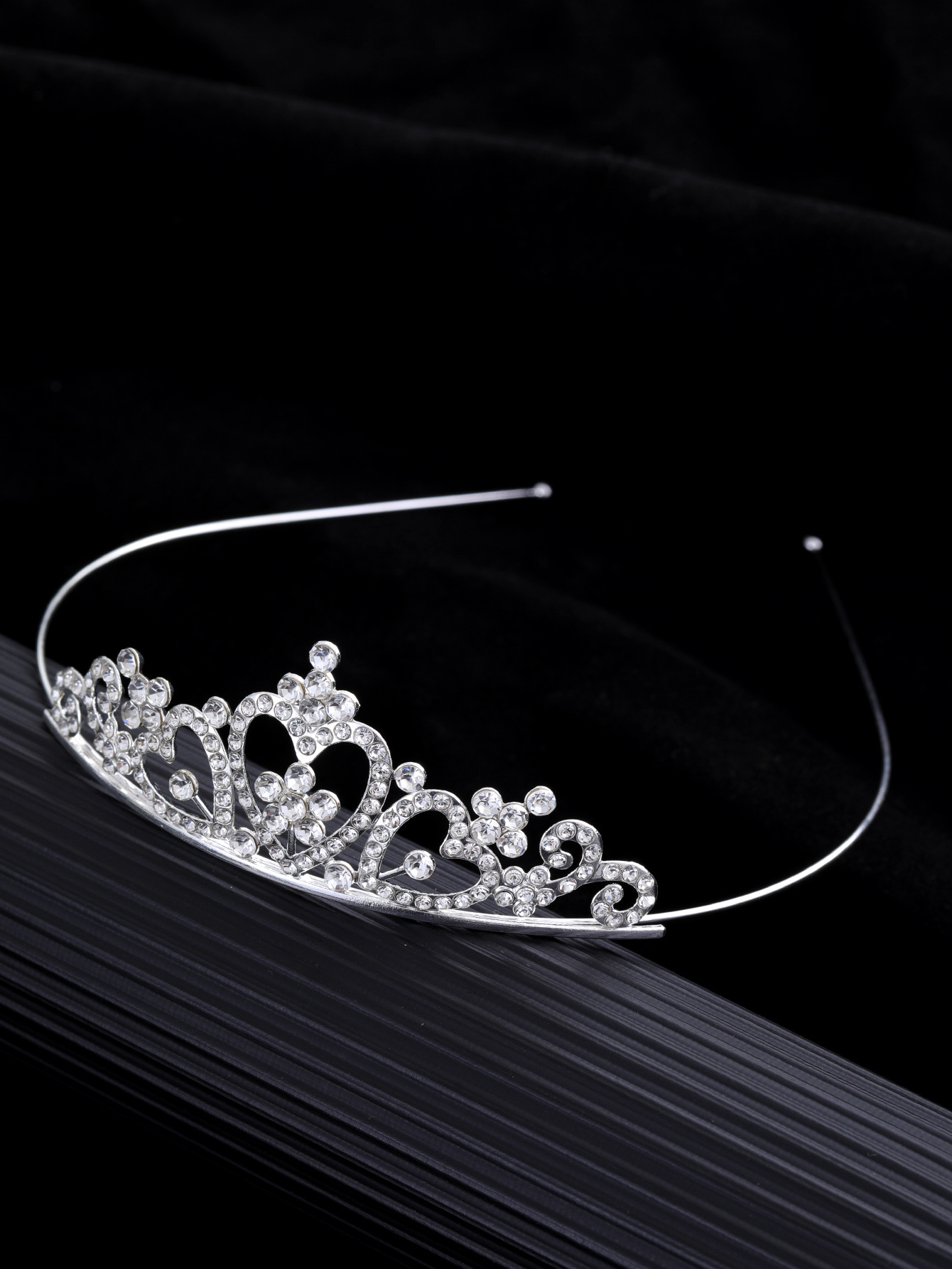 Nueva princesa de diamante para niños corona de aleación banda de pelo niñas danza estereoscópica bebé cumpleaños diamante adornamiento para el pelo