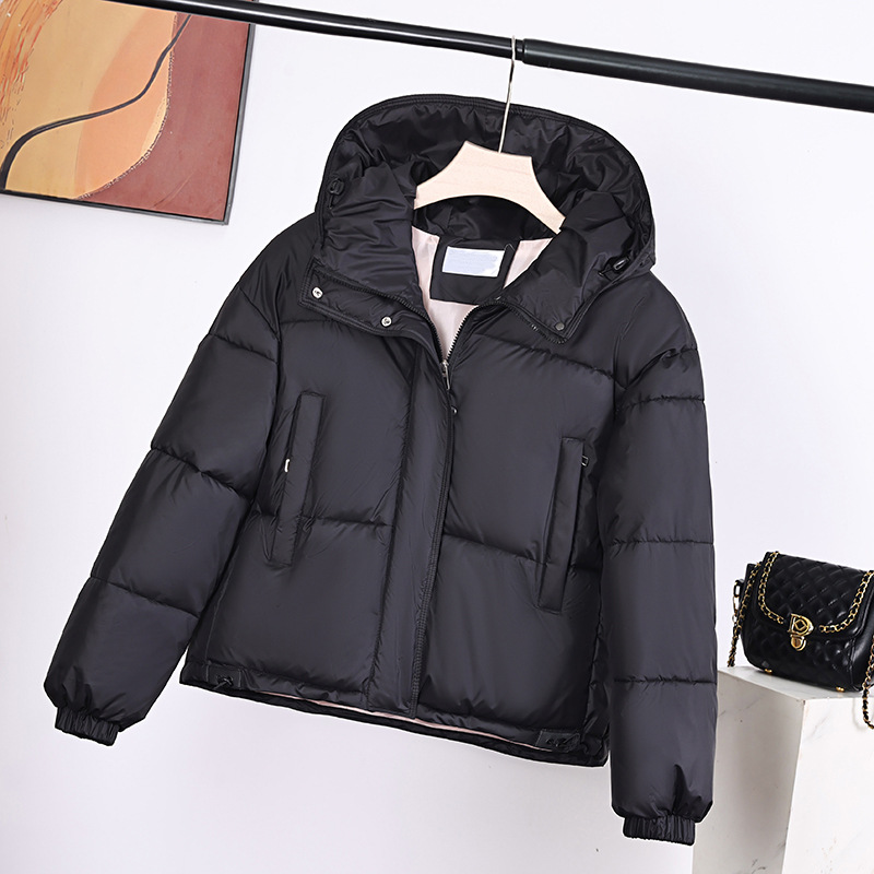 2025 nueva mujer invierno corto algodón ropa de algodón estilo coreano de diseño de moda suelta y gruesa chaqueta caliente de moda