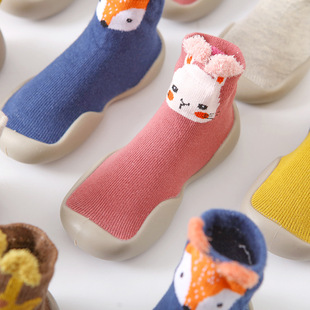 Children's Floor Socks Spring New Cartoon Cotton Baby Home Non-slip Floor Socks Soft Rubber Bottom Baby Toddler Shoes