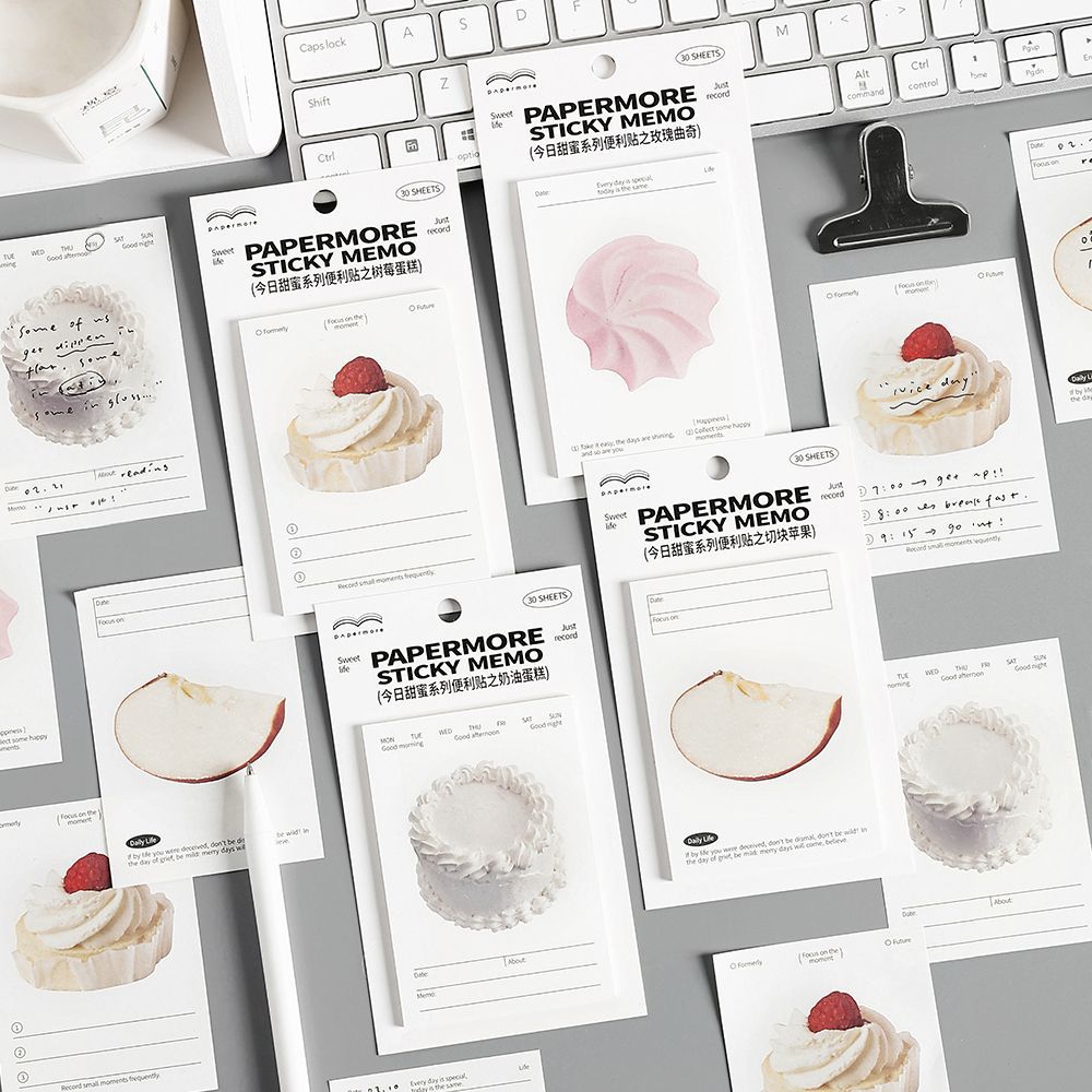 PaperMoreins coreano puede escribir post-it, serie dulce de hoy, material de cuentas de mano, nota de mensaje