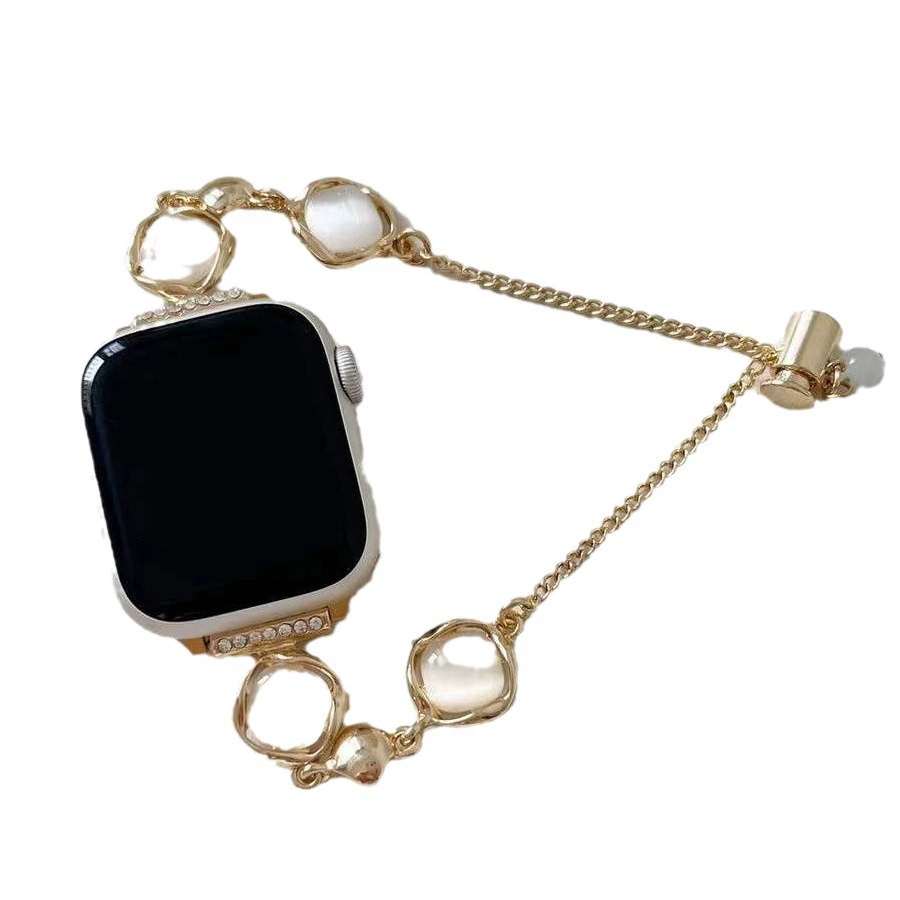 Подходящее для Applewatch Apple тибетский IWATCH8765 поколения SE CAT глаз камень металл маленький маленькая девочка