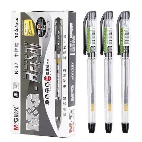 朝光文房具K-37強化型全針管中性筆0.38芯細画水筆財務記帳サイン|undefined