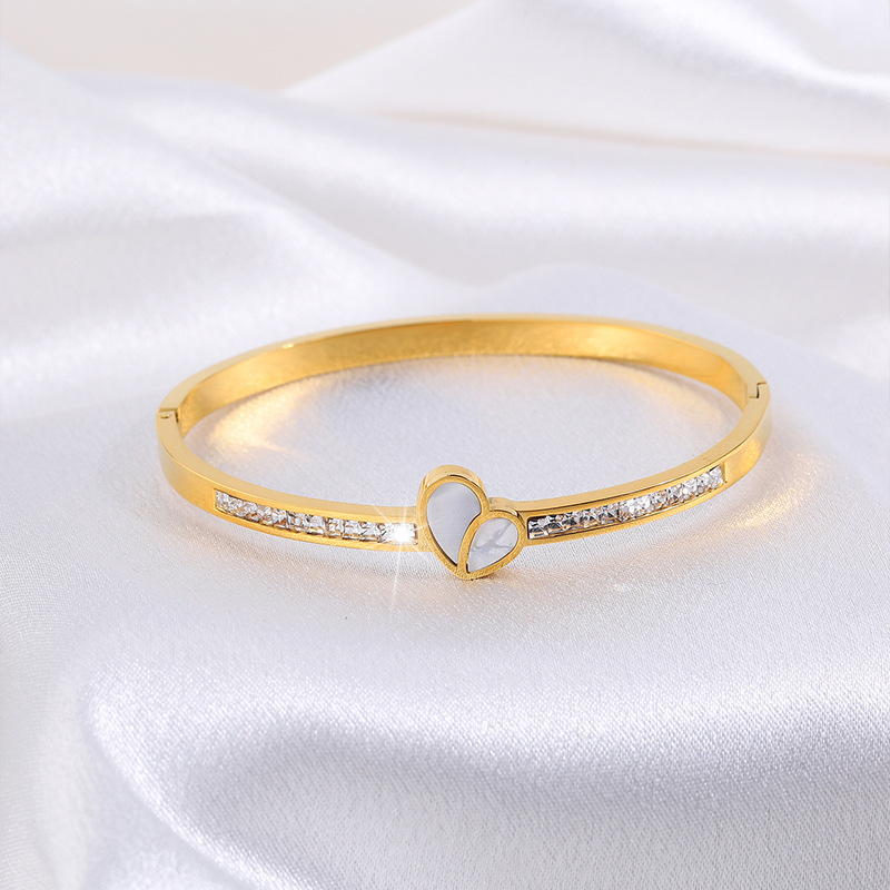 Coreano amor conchas de pulsera estrella de niñas personalidad de alto nivel red 18k oro real pulsera de acero galvanizado