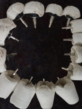 带柄白布轮圆柱蘑菇锥形蘑菇轮14件套镜面首饰打磨抛光首饰布轮