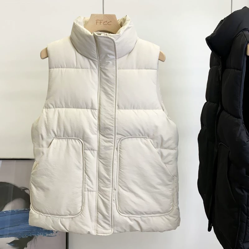 Down jacket, demi-season black vest, fitted, plus size