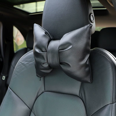 Interior Decoration Waist Cushion, Headrest - leather-headrest-black