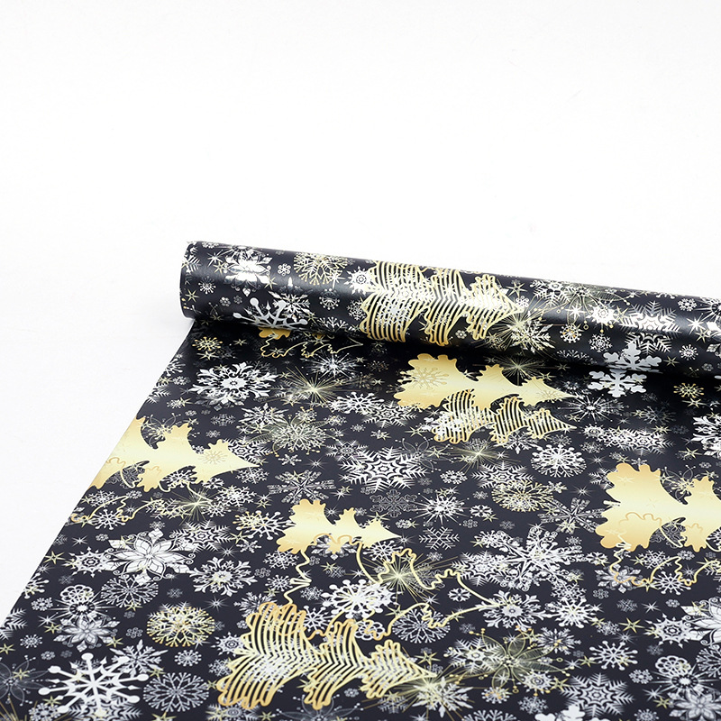 Transfronterizos para Amazon nuevo papel de aluminio de gran tamaño de papel de embalaje de regalo de cartas de copo de nieve de Navidad