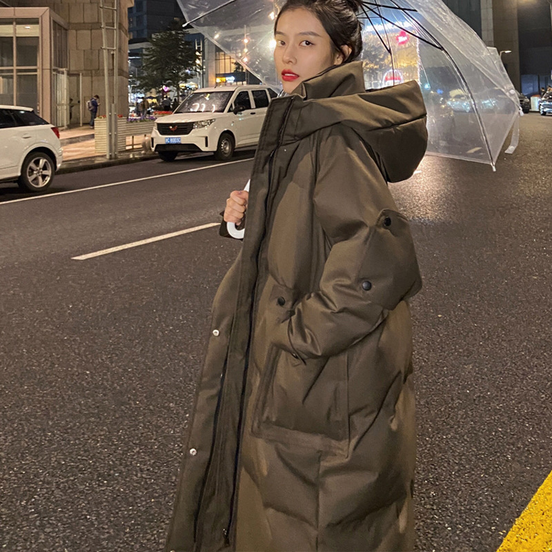 棉衣女中长款韩版面包服2022年冬季外套工装羽绒棉服过膝棉袄
