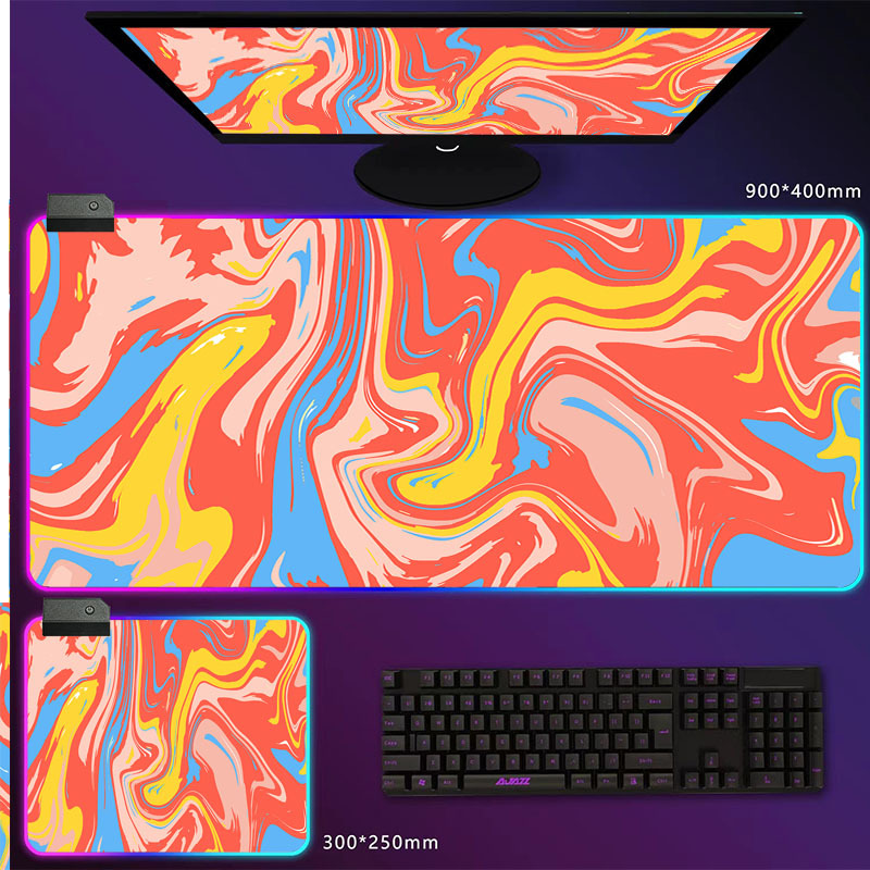 Transfronteriza al por mayor de fábrica nuevo patrón abstracto serie de carga inalámbrica mouse pad color mágico luminoso RGB mouse pad