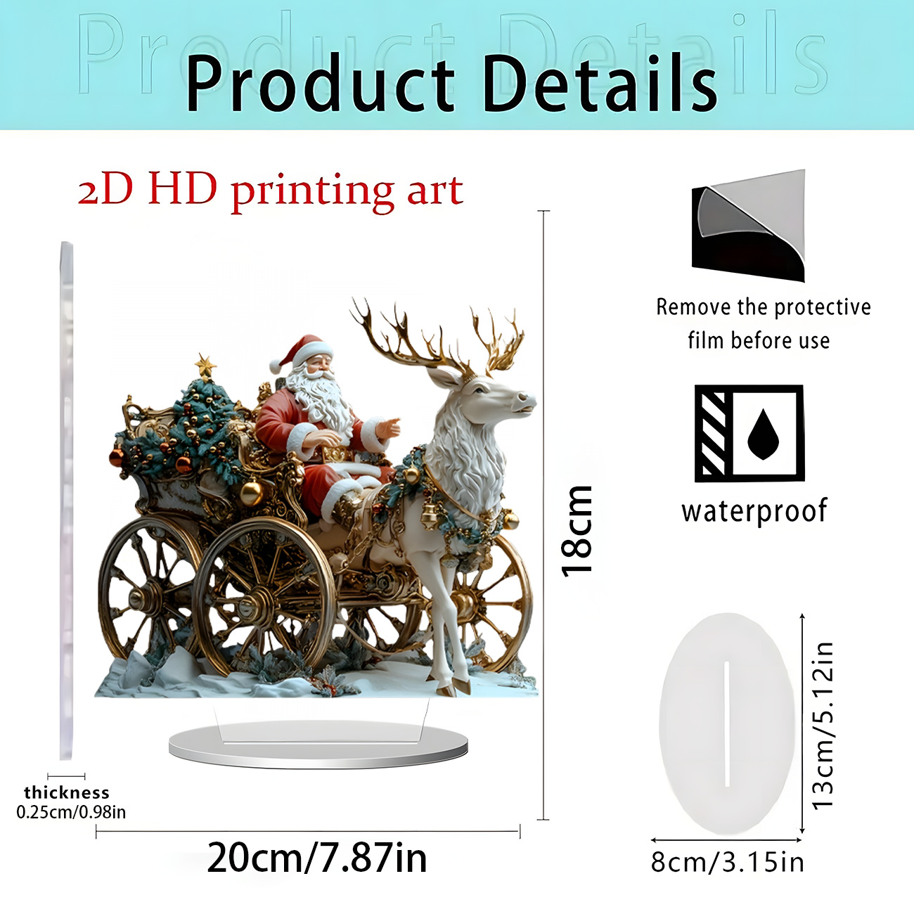 Nuevos productos transfronterizos Santa Claus y unicornio 2D acrílico decoraciones para el hogar decoraciones de escritorio de vacaciones