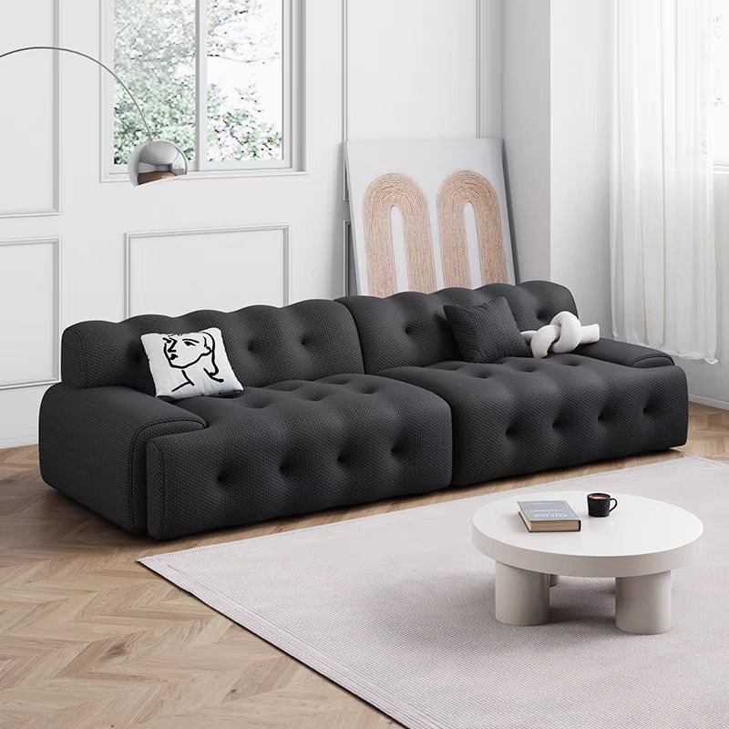 Italian Minimalist Rochburg Fabric Sofa Modern Simple Living Room Small Apartment Designer Internet Celebrity Straight Sofa Wood