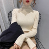 Hot diamond thickened two pile neckline with diamond inlaid sweater for women's knitting