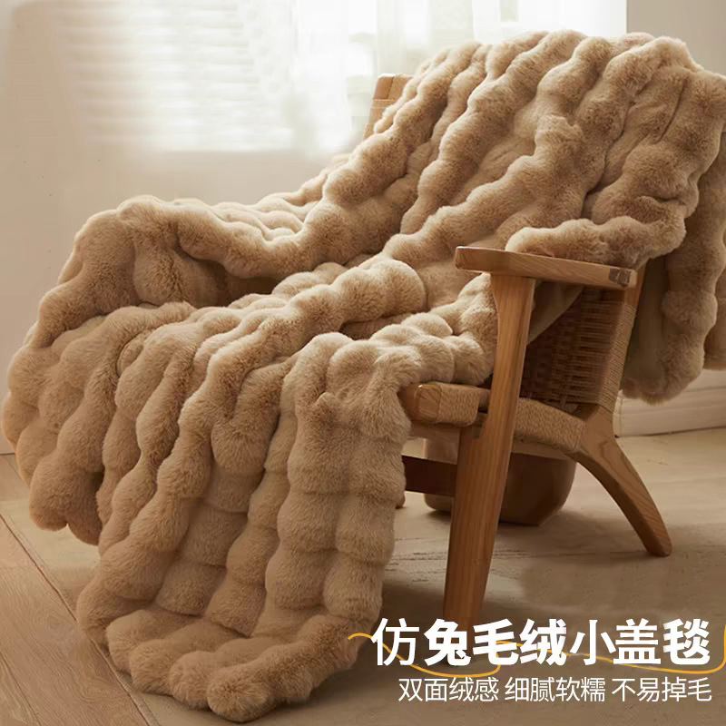 秋冬高克重仿兔绒毛毯法兰绒空调沙发盖毯学生宿舍休闲珊瑚绒毯子|undefined