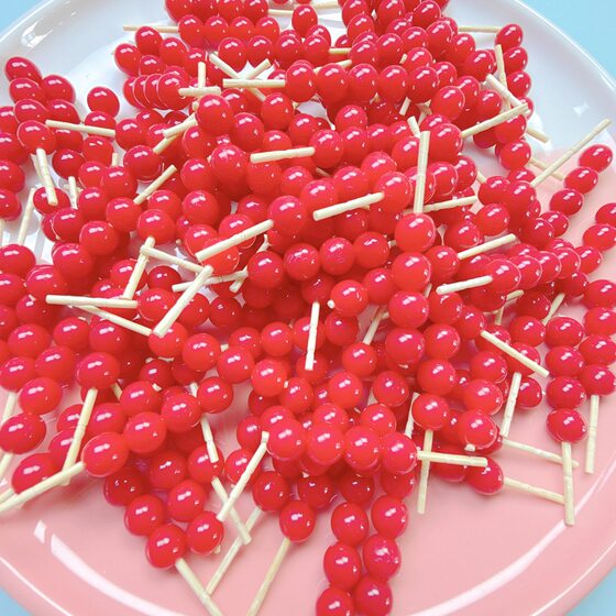 Imitation Food Play Sugar-Coated Berry Handmade DIY Cream Gel Mobile Phone Shell Play Home Micro Landscape Resin Accessories Batch