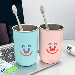 Smiling Clown Couple Cartoon High-Looking Anti-Fall Mouthwash Cup Student Dormitory Simple Toothbrush Cup Wash Cup