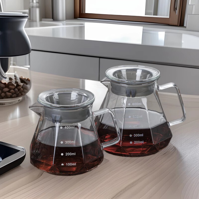 Diamond Glass Coffee Pot Hand Brewing Sharing Pot Set Glass Filter Cup Funnel Brewing Pot Wholesale Hand Brewing Pot Diamond Glass Coffee Pot Hand Brewing Sharing Pot Set Glass Filter Cup Funnel Brewing Pot Wholesale Hand Brewing Pot