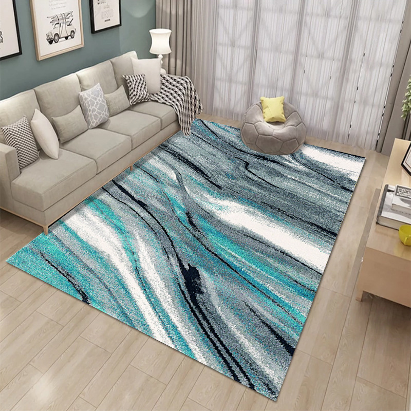Alfombra nórdica abstracta teñida con tinta para sala de estar, dormitorio y mesita de noche, alfombra de cobertura total, personalizable, lavable a máquina, venta al por mayor transfronteriza.