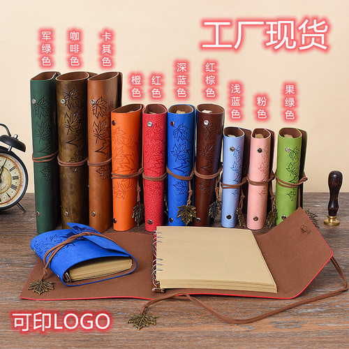 Creative binding wirebound notebook wholesale leaf retro travel journal notepad diary book detachable