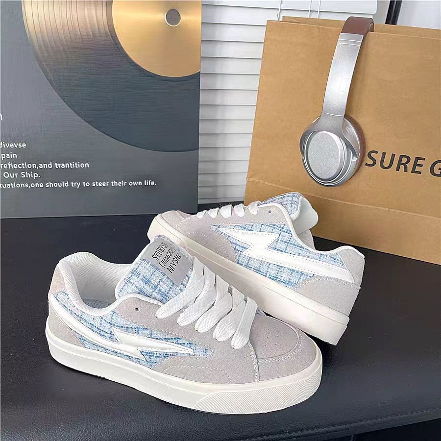 Zapatos japoneses originales de alto valor azul retro zapatos de skate de altura baja para mujeres ins versátiles zapatos azules casuales altos image 7