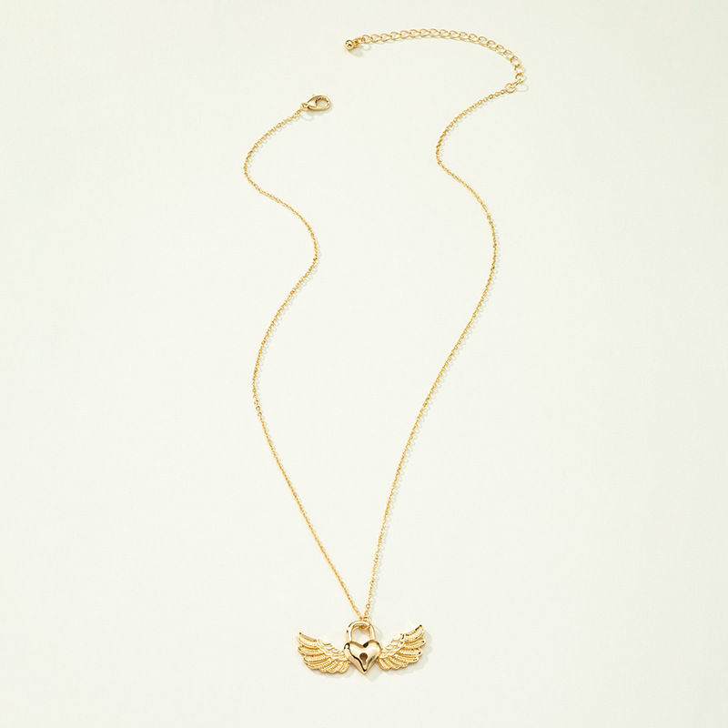 Fashion Heart-shaped Angel Alloy Necklace display picture 3