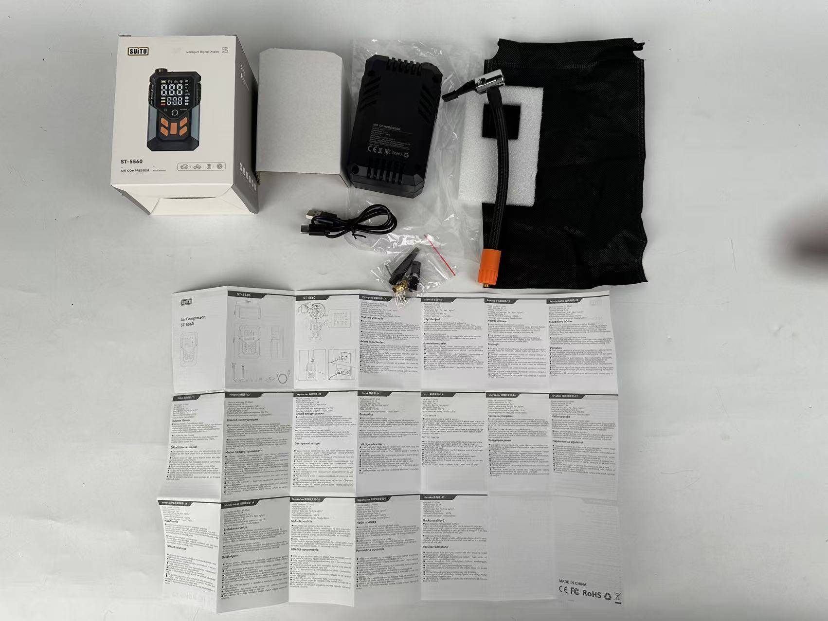 Car-mounted air pump, tire inflator, smart digital display, electric air pump, tire pressure gauge, air inflator, cross-border product