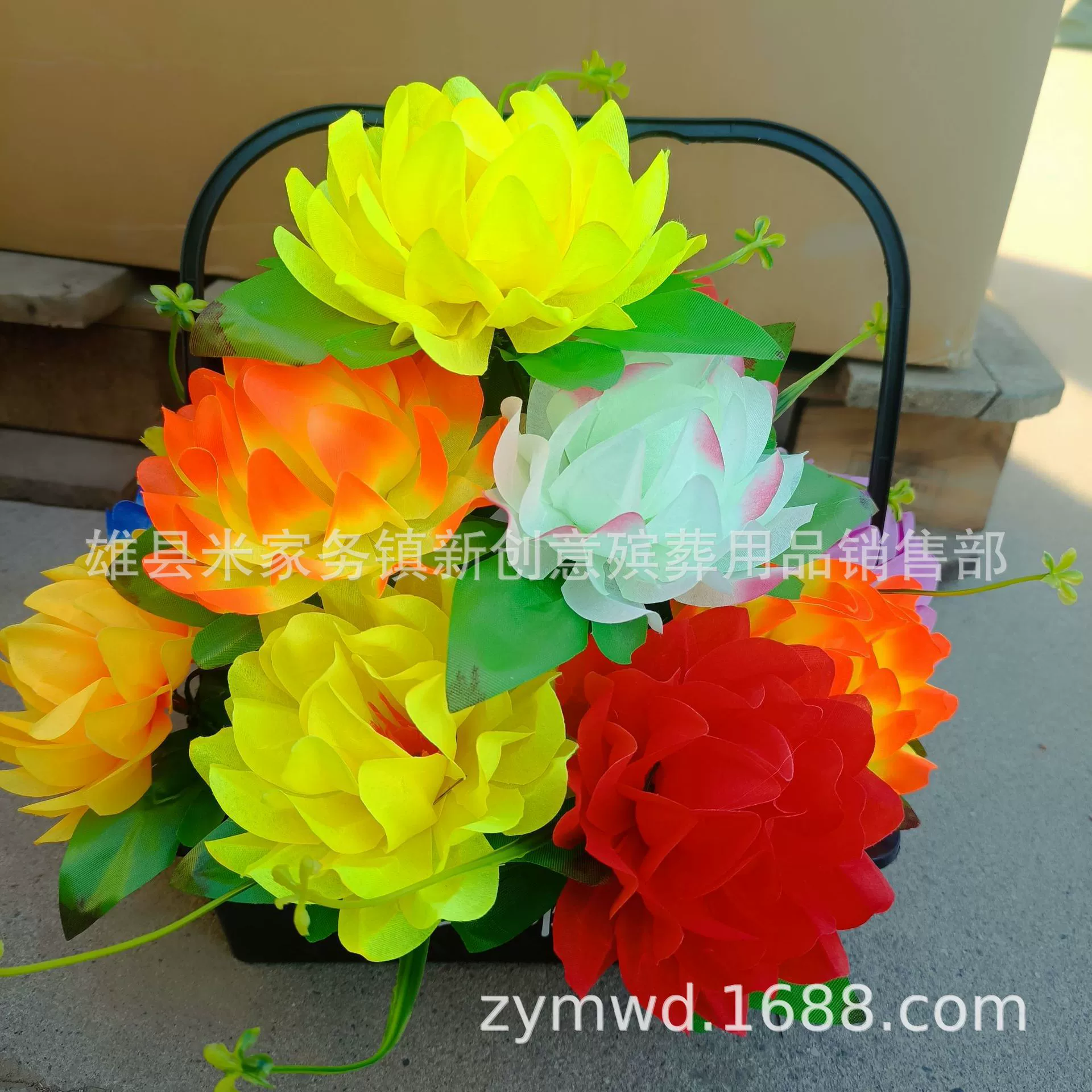 Forever cherished potted flowers, grave sacrifice, fake flowers, potted landscape, Qingming bouquet, bouquet, funeral supplies