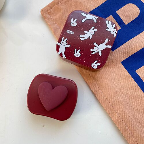 Lucky Red Bunny Personalized High-end Red Contact Lens Box Girl Color Contact Lens Box Retro High-end BH398