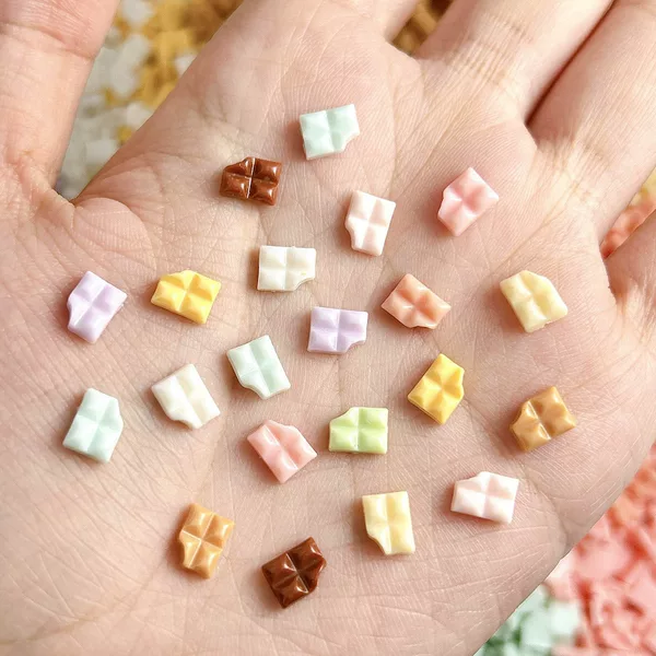 New Resin Luminous Mini Chocolate Macaron Color Nail Jewelry DIY Nail Ear Wear Armor