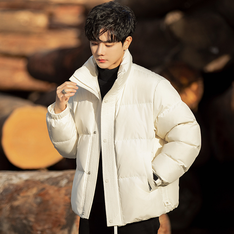 2377 new winter tide brand down jacket men's casual collar thickened short bread coat men's winter coat