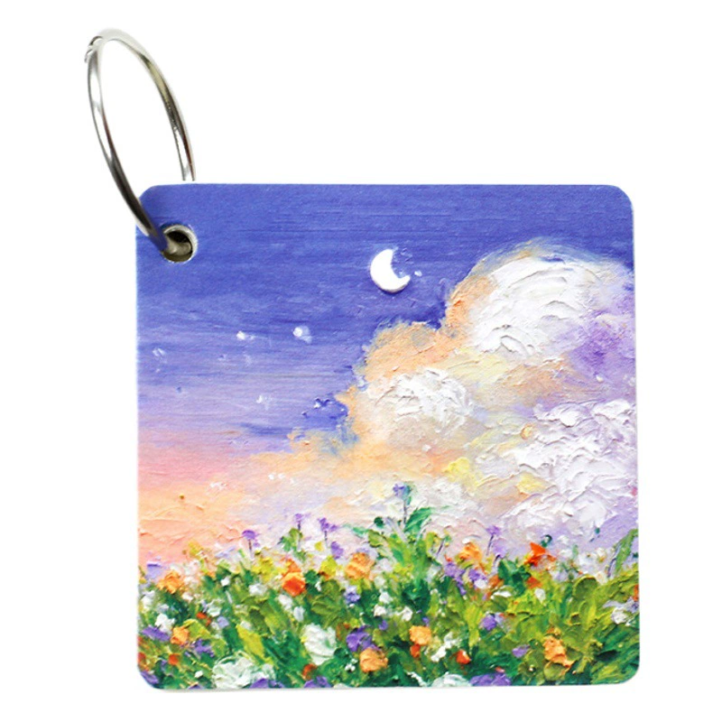 Картина маслом Пейзаж Железный круг Студент Пустой лист Английская книга Word Портативный блокнот для сообщений