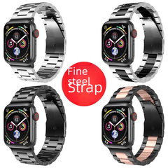 實心三珠不鏽鋼金屬錶帶適用蘋果watchs10/9/華為gt5/小米S4