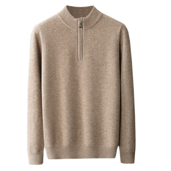 Woolen sweater with zipper