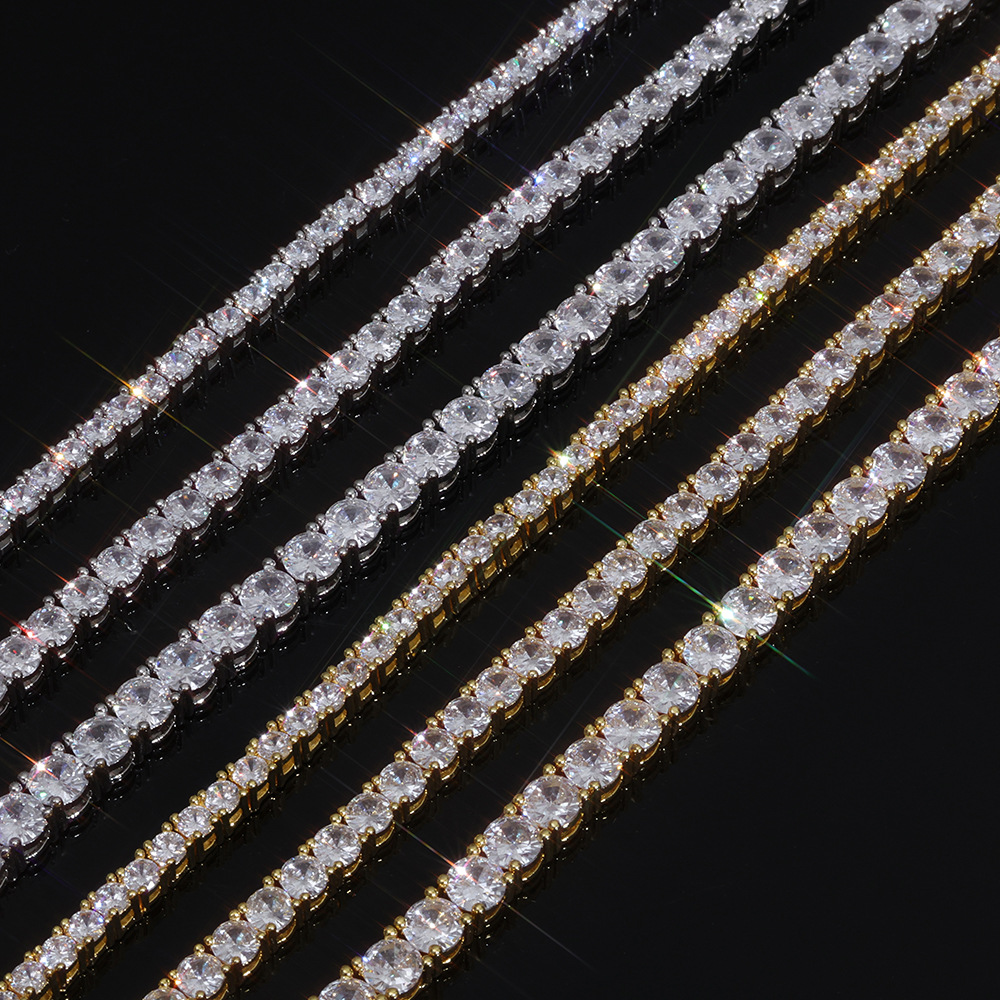 Men's Tennis Necklace With Zircon Stones Hip-hop Style Accessory_voghion.com