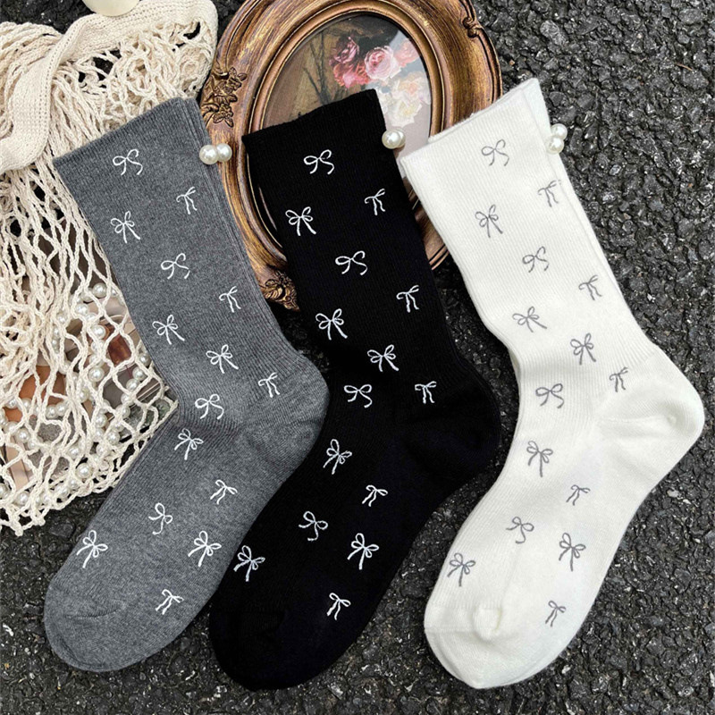Demi-season fashionable trend heel sticker with bow