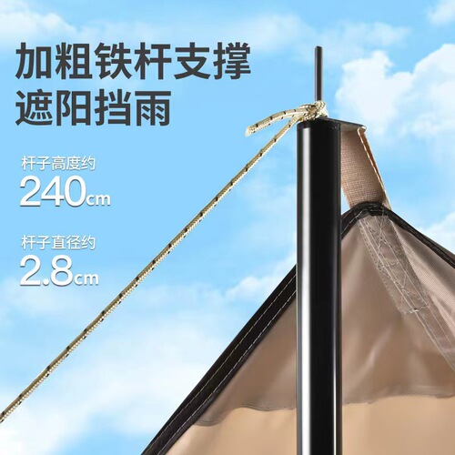 Factory-direct canopy outdoor tent: Portable, sunshade, camping, picnic, and cooking shelter—UV-resistant, rainproof, and no-assembly required black vinyl canopy
