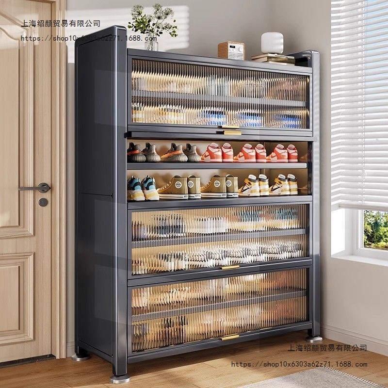 Steel Shoe Cabinet Storage Cabinet Dust-Proof Shoe Rack Home Entrance Stair Entrance Indoor New Popular Multi-Layer Storage Cabinet