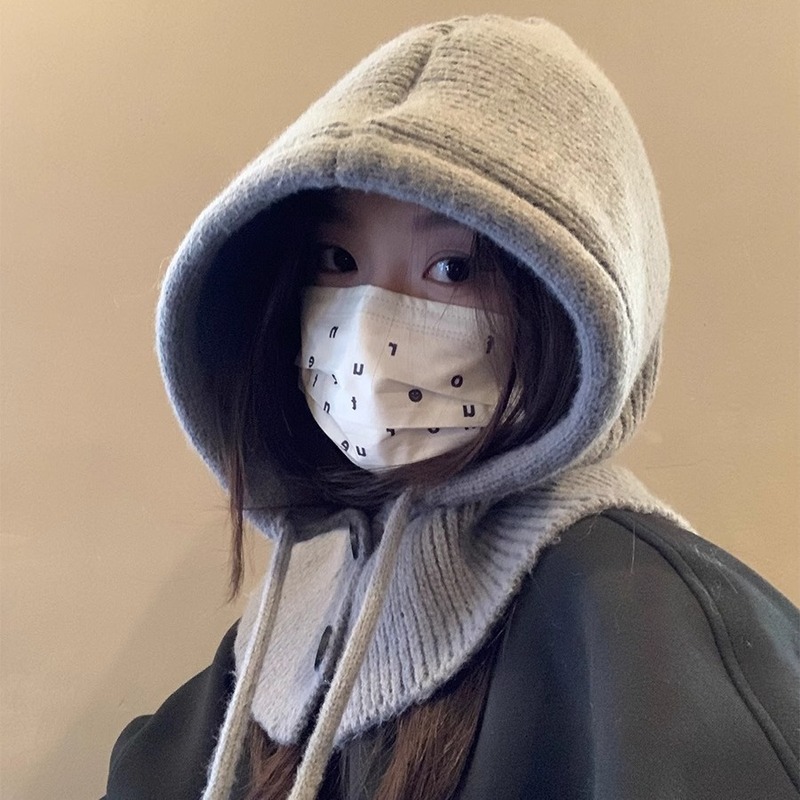 秋冬保暖毛线帽手工编织镂空包头帽女民族风流苏护耳套头针织帽子|undefined