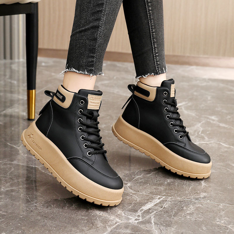 Nei britesch Retro-Stiwwelen fir Fraen, Hierscht, déck brong, kuerz Stiwwelen_voghion.com