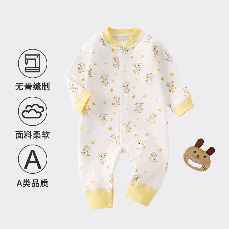 A clase de algodón bebé camiseta primavera y otoño sin hueso ropa de manga larga trepa bebé lindos prendas universales para hombres y mujeres