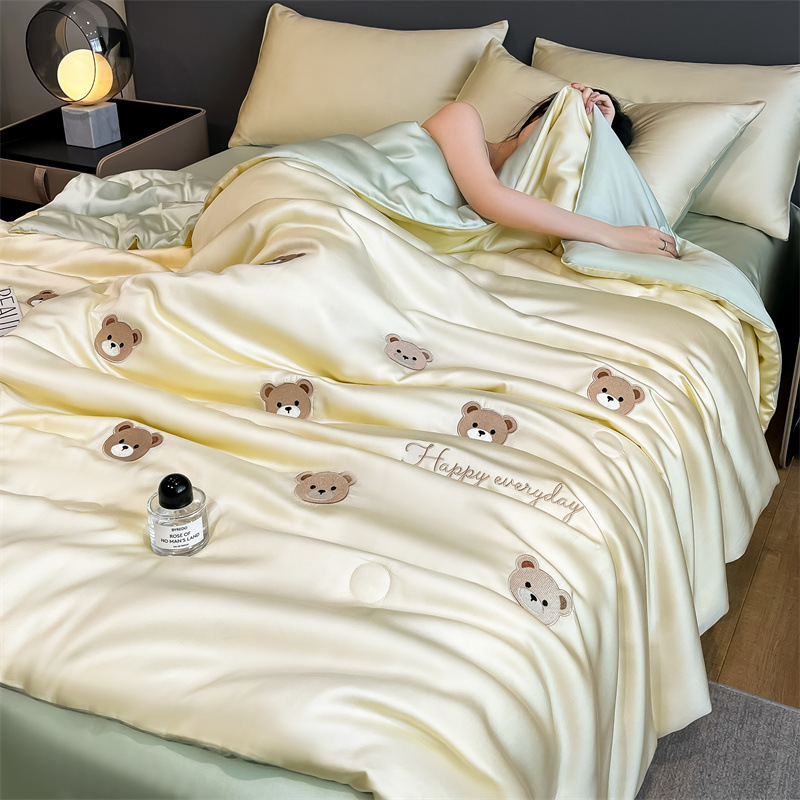 A类母婴级凉感夏凉被冰丝夏被四件套单人双人可机水洗空调被夏季3