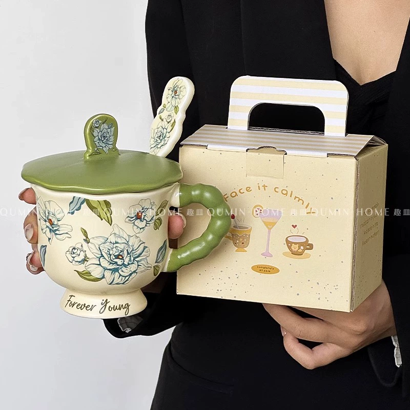 Керамическая чашка высокого качества Shunni INS Wind Retro Mark Cup, милая чашка для завтрака, креативная молочная чашка, кофейная чашка