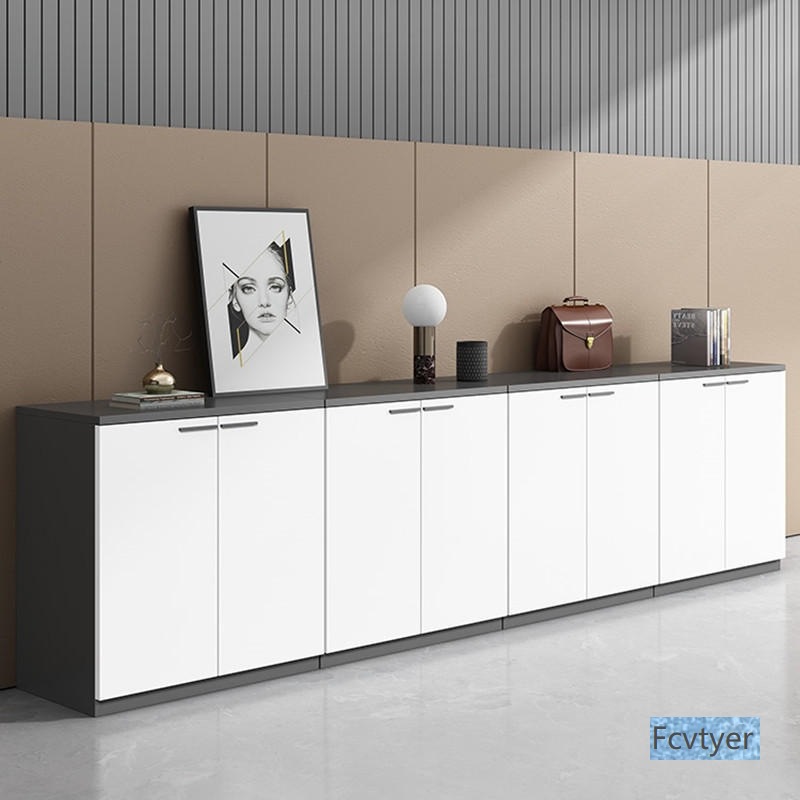 Yixinglin White Desk File Wooden Partition Cabinet Information Storage Cabinet Tea Cabinet Cabinet Low Cabinet Storage Cabinet