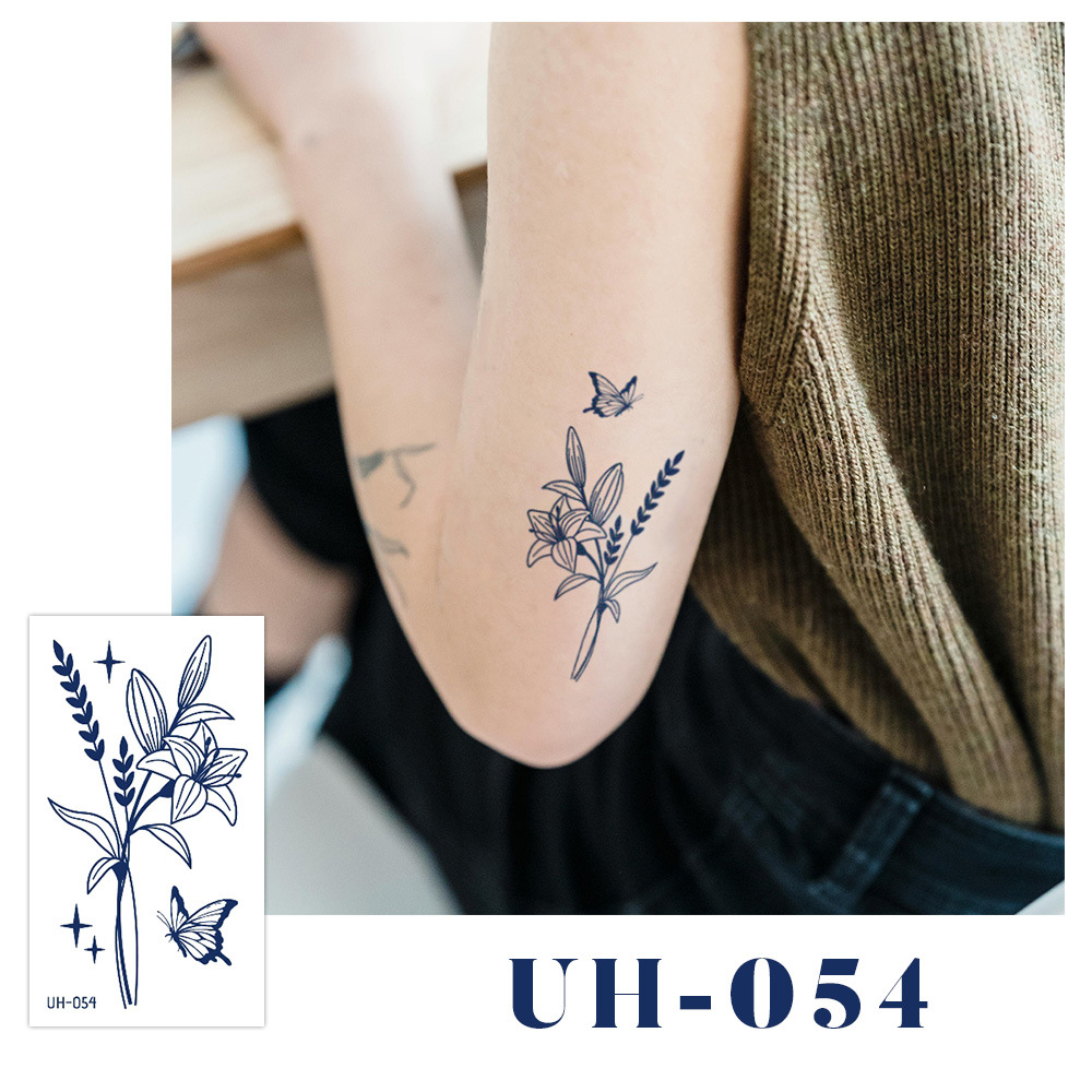 新しいジュースハーブタトゥーシール、半永久的、韓国で人気、原宿風、防水、ミニマルなタトゥーシール、英語文字