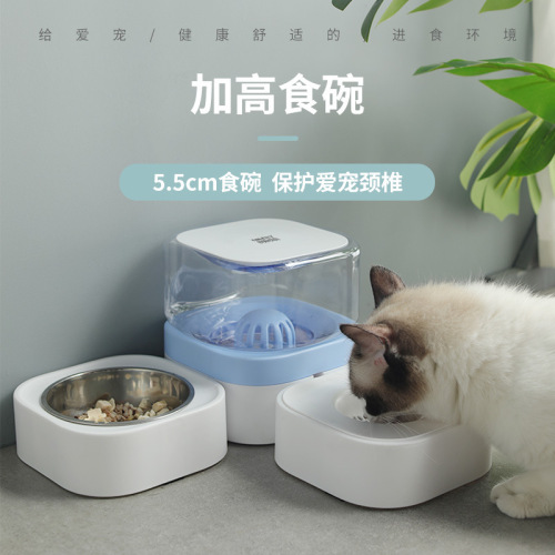Pet automatic water feeder activated carbon filter cat non-wet mouth dog double bowl dog food bowl dog bowl cat bowl